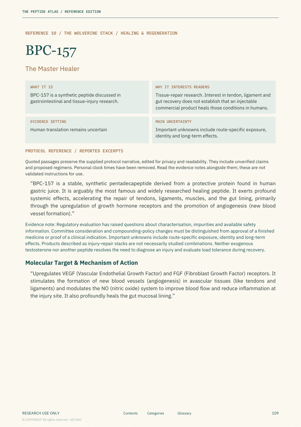 Sample page 4: BPC-157 research profile