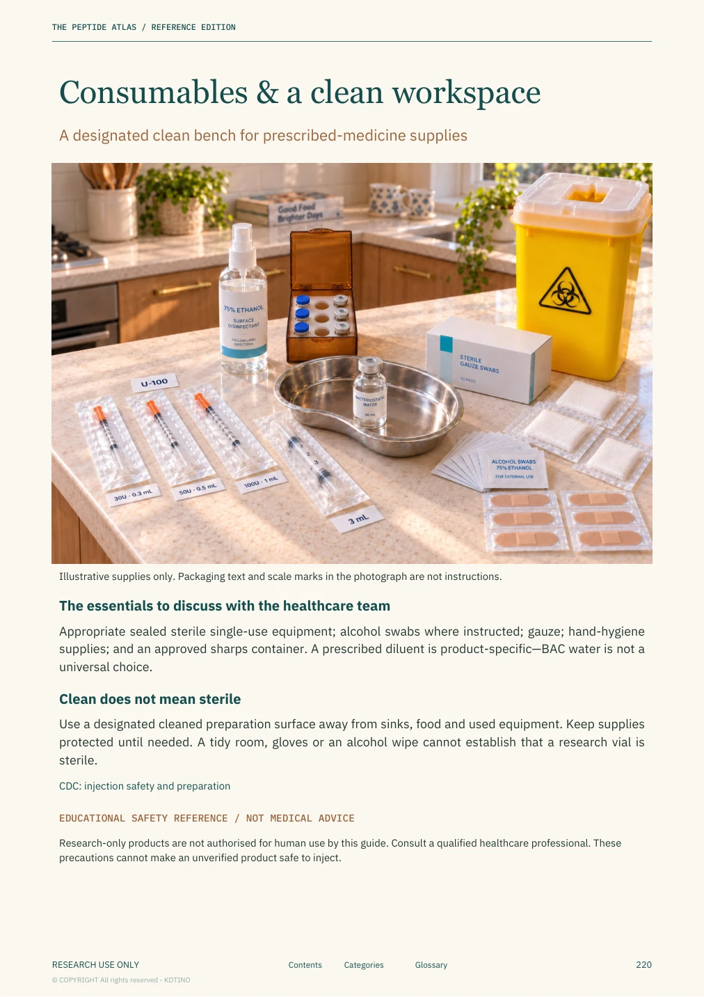 Sample page 9: Consumables and workspace